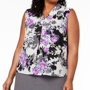 ***New w/ tags*** Nine West Dewberry Purple Floral Blouse Plus Size 3X